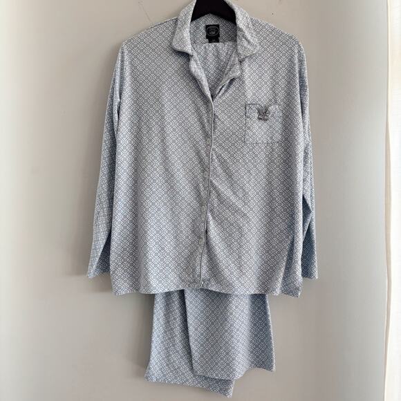 Laura Ashley Women's Matching Pajama Set Blue Button Down Cozy Pants Size XL - Picture 2 of 7